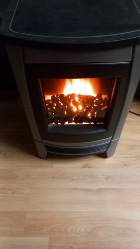 Electric fire with - with, coal